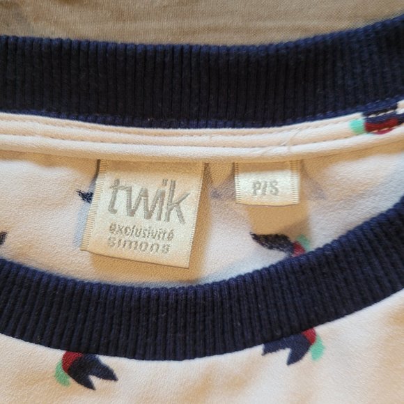 Small Twik Bird Patterned Blouse Crop Top - Picture 3 of 8